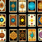 **A digital bazaar on Instagram, filled with colorful icons representing tarot cards, astrological charts, and meditation symbols. Golden light shines on some icons, while others are in shadow, highlighting the need for caution.** (This image captures the overall theme of the diverse and potentially risky offerings in the digital spiritual marketplace).