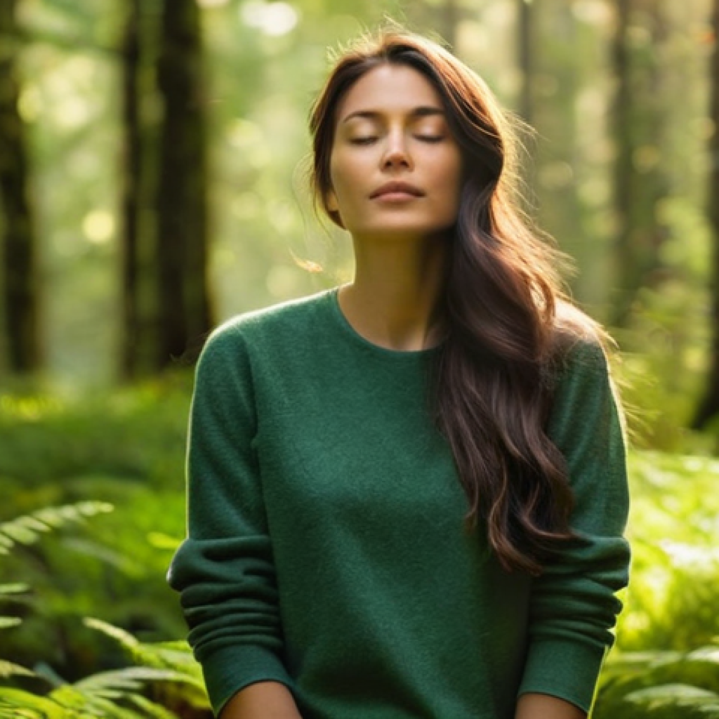 무속 의식과 자연 보호 - **Prompt 1: The Quiet Listener in Nature**
    A serene, adult woman, aged around 30-40, with gentle...