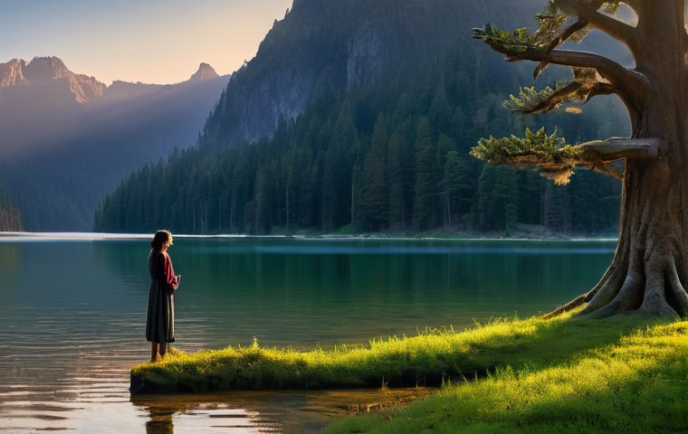 무속 의식과 자연 보호 - **Prompt 2: Modern Earthing Ritual**
    A contemporary adult man, approximately 25-35 years old, wi...