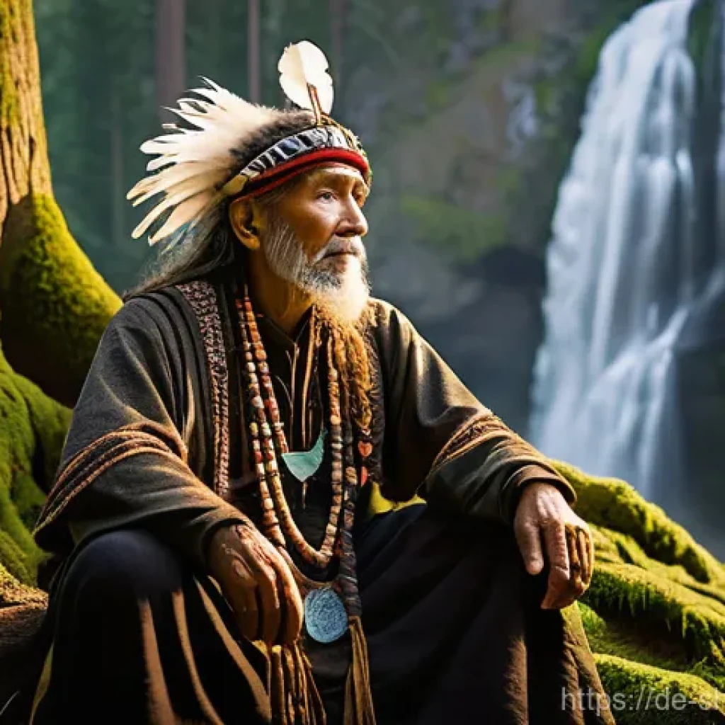 무속 관련 논문 정보 - **Ancient Forest Shaman Connection**
    A wise, elder shaman, gender-neutral, stands gracefully in ...